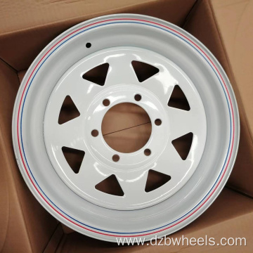 Trailer Wheel 14x6 14 White Powder coated